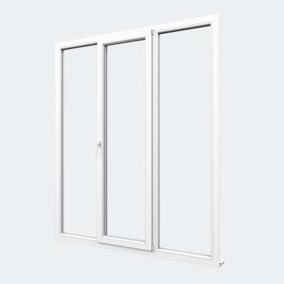 Porte Fenêtre PVC gamme Design 1 vantail oscillo-battant 2 fixes fermé