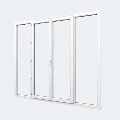 Porte Fenêtre PVC gamme Design 2 vantaux dont 1 oscillo-battant 2 fixes fermé