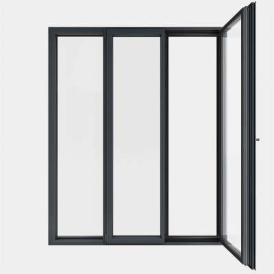 Porte Fenêtre ALU gamme Titans+ 2 vantaux à la française 1 fixe ouvert