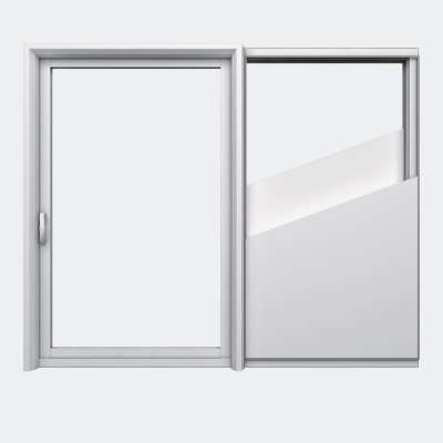Baie coulissante galandage PVC gamme Slide Galandage 1 vantail 1 rail fermé
