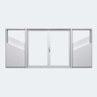 Baie coulissante galandage PVC gamme Slide Galandage 2 vantaux 1 rail fermé