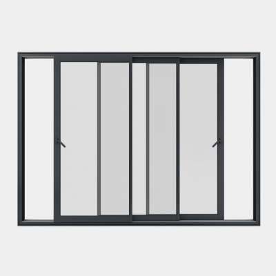 Baie coulissante ALU gamme Titans 3 vantaux 3 rails ouvert