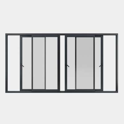 Baie coulissante ALU gamme Titans 4 vantaux 2 rails ouvert