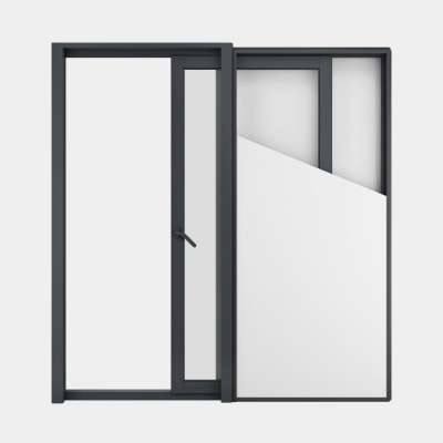 Baie coulissante galandage ALU gamme Titans Galandage 1 vantail 1 rail ouvert