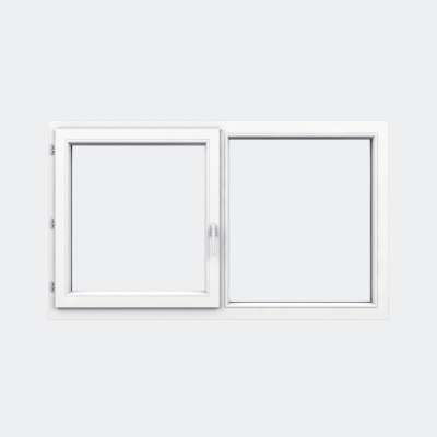 Fenêtre PVC gamme Confort 1 vantail ouverture à la française 1 fixe fermé
