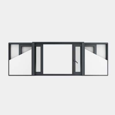 Fenêtre coulissante galandage ALU gamme Titans Galandage 2 vantaux 1 rail ouvert