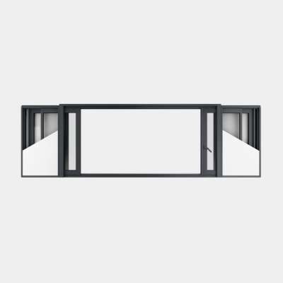 Fenêtre coulissante galandage ALU gamme Titans Galandage 4 vantaux 2 rails ouvert
