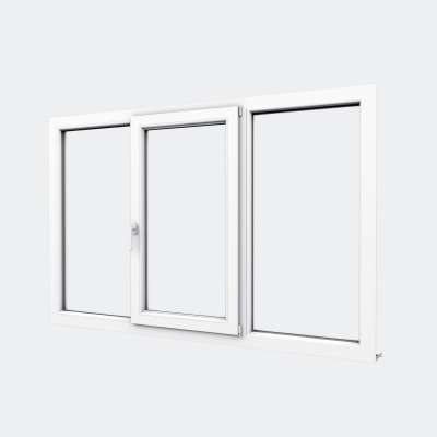 Fenêtre PVC gamme Confort 1 vantail oscillo-battant 2 fixes fermé