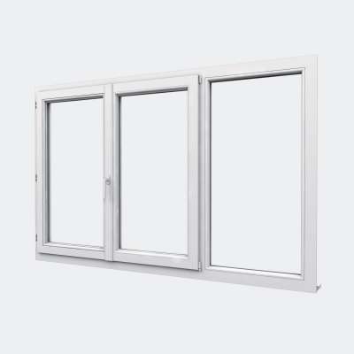 Fenêtre PVC gamme Design 2 vantaux dont 1 oscillo-battant 1 fixe fermé