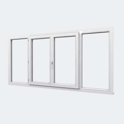 Fenêtre PVC gamme Design 2 vantaux dont 1 oscillo-battant 2 fixes fermé