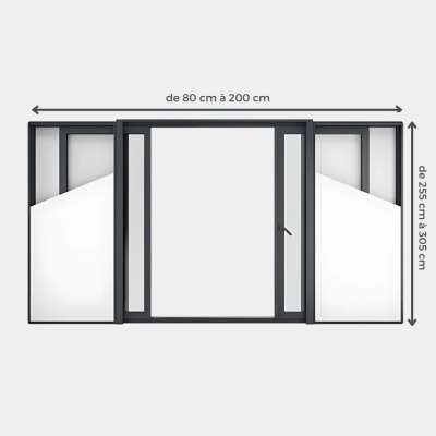 Baie coulissante ALU Gamme HighMaxx Galandage 2 vantaux - 2 rails (refoulement du même côté) ouvert