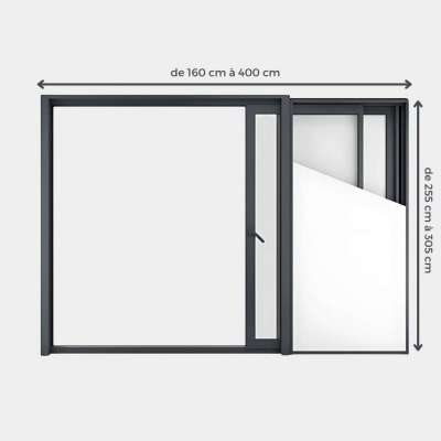 Baie coulissante ALU Gamme HighMaxx Galandage 2 vantaux - 2 rails (refoulement du même côté) ouvert
