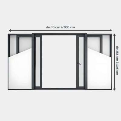 Baie coulissante ALU Gamme HighMaxx Galandage 2 vantaux - 1 rail (refoulement de chaque côté) ouvert