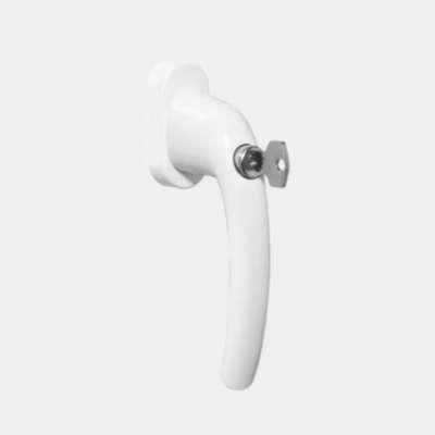 Poignée aluminium simple à clé pour menuiserie PVC