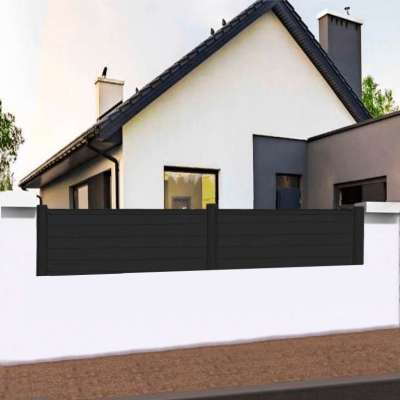 Clôture en ALU rainurée et droite gris anthracite