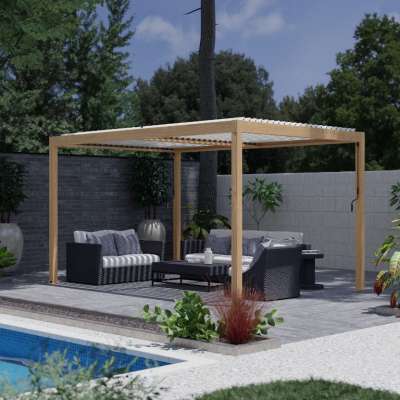 pergola bioclimatique sur mesure manuelle lames paralleles