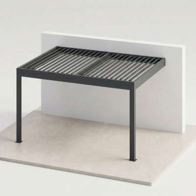 pergola bioclimatique sur mesure manuelle appui facade 2 pieds lames perpendiculaires