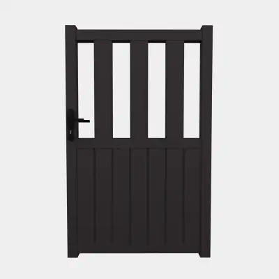 Portillon droit semi-ajouré avec lames verticales en ALU
