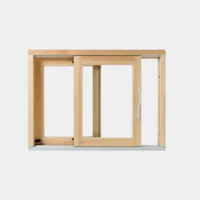 Fenêtre coulissante Bois 2 vantaux sur mesure ouverture à droite