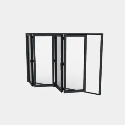 Porte pliante ALU 4 vantaux (4+0) ouverte