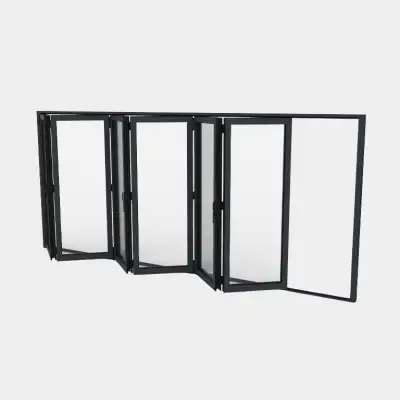 Porte pliante ALU 6 vantaux (6+0) ouverte