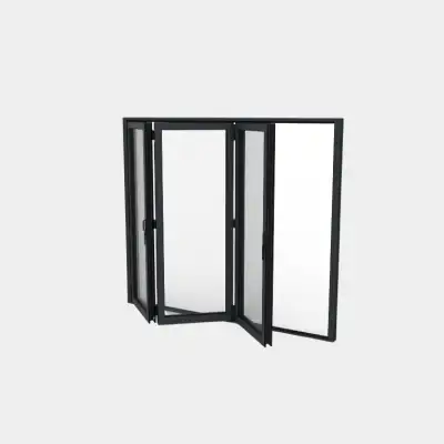 Porte pliante ALU 3 vantaux (3+0) ouverte