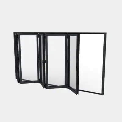 Porte pliante ALU 5 vantaux (5+0) ouverte