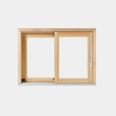Visuel produit fenêtre Coulissante à relevage Bois gamme Oxygène 1 vantail + 1 fixe