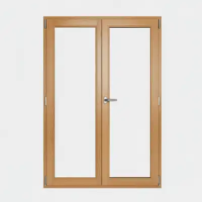 Porte Fenêtre Bois gamme Oxygène 2 vantaux ouverture à la française fermée
