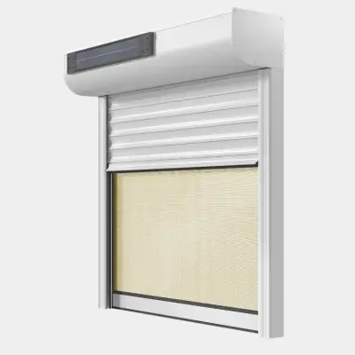 Volet roulant ALU Rénovation motorisation radio solaire avec moustiquaire-store