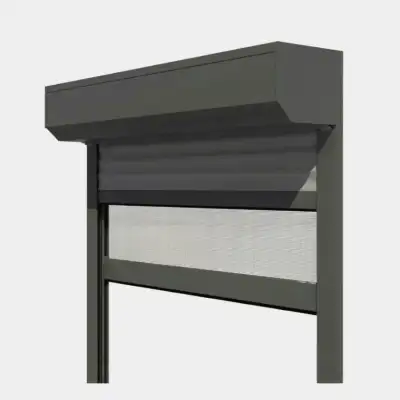Volet roulant rénovation radio avec moustiquaire intégrée gris anthracite