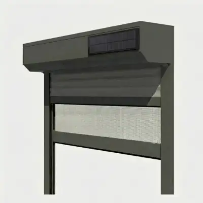 Volet roulant rénovation radio solaire avec moustiquaire intégrée gris anthracite