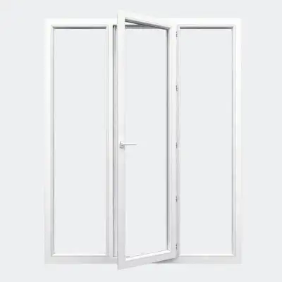 Porte Fenêtre PVC gamme Confort 1 vantail à la française 2 fixes ouvert