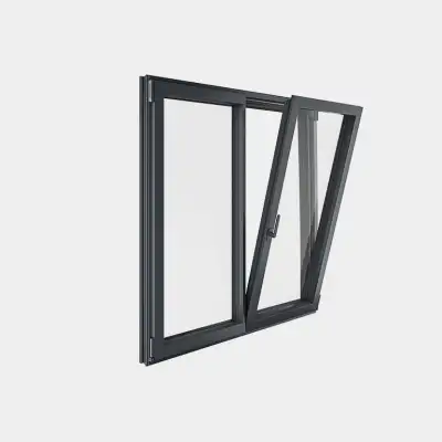 Fenêtre ALU gamme Titans 2 vantaux dont 1 oscillo-battant ouvert