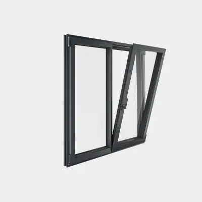 Fenêtre ALU gamme Titans+ 2 vantaux dont 1 oscillo-battant ouvert
