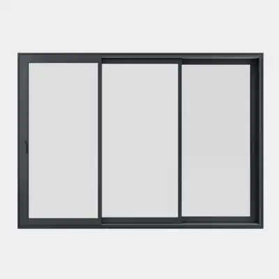 Baie coulissante ALU gamme Titans 3 vantaux 3 rails fermé