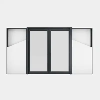 Baie coulissante galandage ALU gamme Titans Galandage 2 vantaux 1 rail fermé