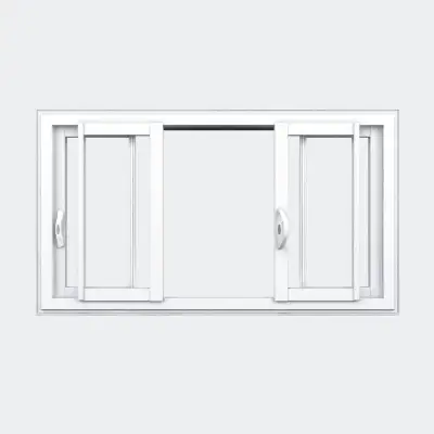 Fenêtre coulissante PVC gamme Slide 4 vantaux 2 rails ouvert