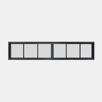 Fenetre coulissante ALU 6 vantaux 3 rails fermé