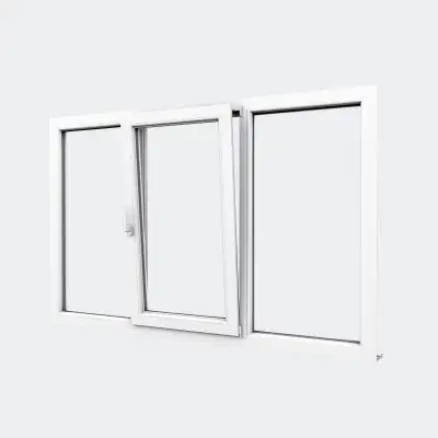 Fenêtre PVC gamme Design 1 vantail oscillo-battant 2 fixes ouvert