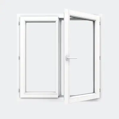 Fenêtre PVC gamme Design 2 vantaux ouverture à la française ouvert