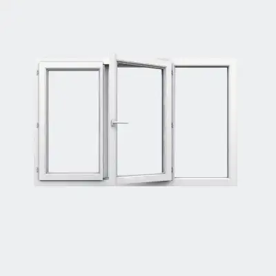 Fenêtre PVC gamme Design 2 vantaux ouverture à la française 1 fixe ouvert