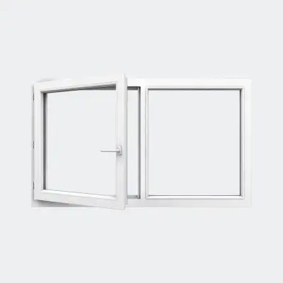 Fenêtre PVC gamme Design 1 vantail ouverture à la française 1 fixe ouvert