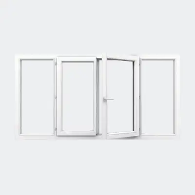 Fenêtre PVC gamme Design 2 vantaux ouverture à la française 2 fixes ouvert
