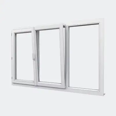 Fenêtre PVC gamme Design 2 vantaux dont 1 oscillo-battant 1 fixe  ouvert