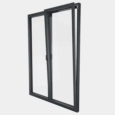 Porte Fenêtre ALU gamme Titans 1 vantail oscillo-battant 1 fixe ouvert