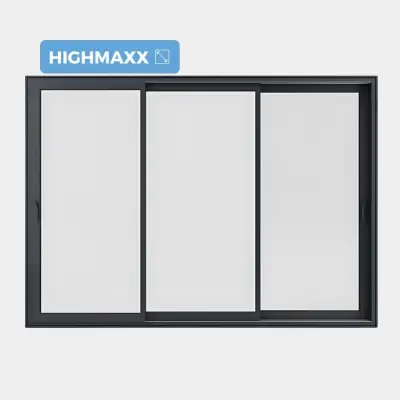 Baie coulissante ALU Gamme HighMaxx 3 vantaux 3 rails fermé