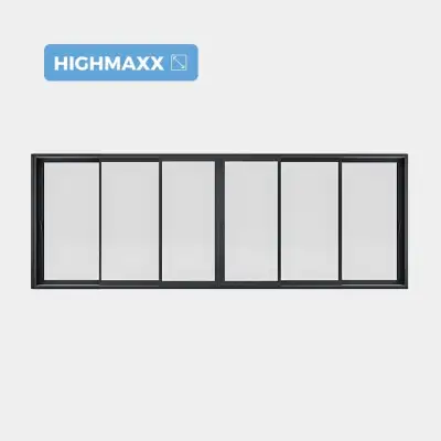 Baie coulissante ALU Gamme HighMaxx 6 vantaux 3 rails fermé