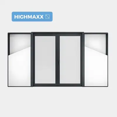 Baie coulissante ALU Gamme HighMaxx Galandage 2 vantaux - 2 rails (refoulement du même côté) fermé