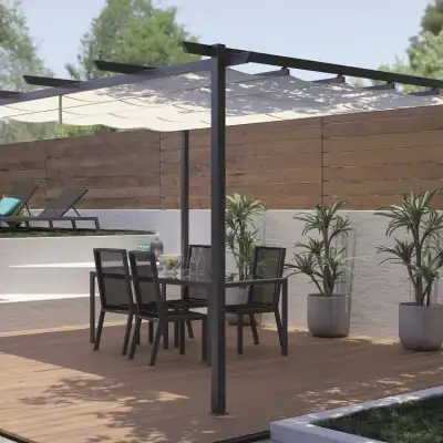pergola manuelle toile appui facade ou autoportante
